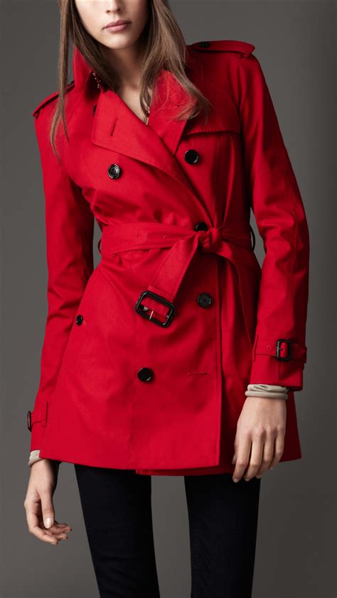 trench burberry femme rouge|burberry women's fitted trench coat.